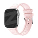 Bandz Apple Watch Silikonarmband mit Leder Gemustert (Rosa)