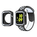 Apple Watch 7 Sport Strap + TPU Case (White/Black)