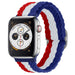 Apple Watch verstellbares gewebtes Nylonarmband (Rot/Weiß/Blau)