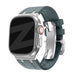 Bandz Apple Watch Ultra Silikonarmband Luxus Liquid (Dunkelgrau mit Silber)
