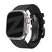 Bandz Apple Watch Ultra Silikonarmband Luxus Liquid (Schwarz mit Schwarz)