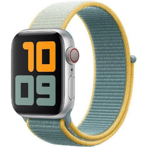 Nylon Strap, sunshine, on a watch, 3/4 front view