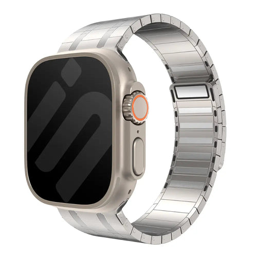 apple watch magnetic steel band titanium gold