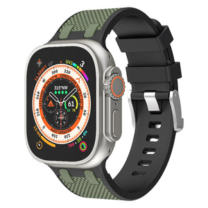 apple watch sport grain band black green