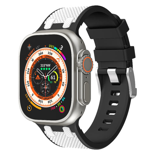 apple watch sport grain band black white