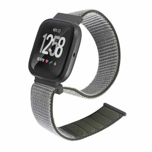 Nylon Strap, olive green, on a watch, 3/4 front view