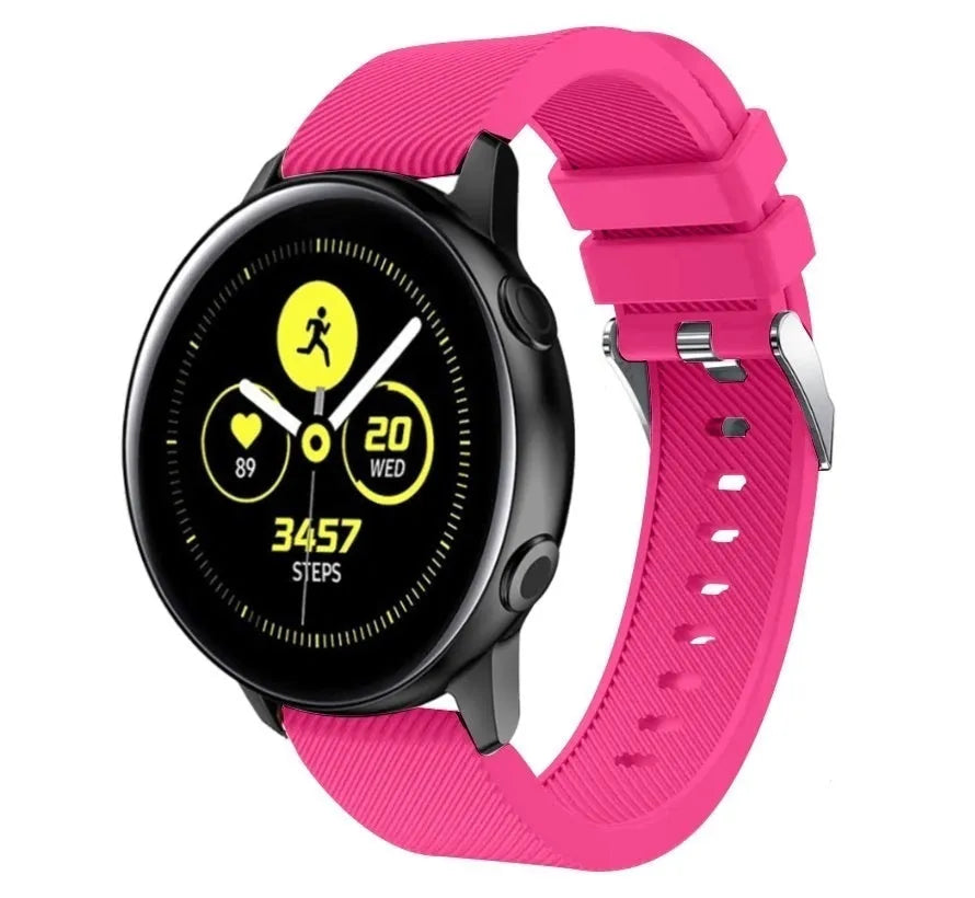 Twill Silicone Strap, on a watch, 3/4 front view