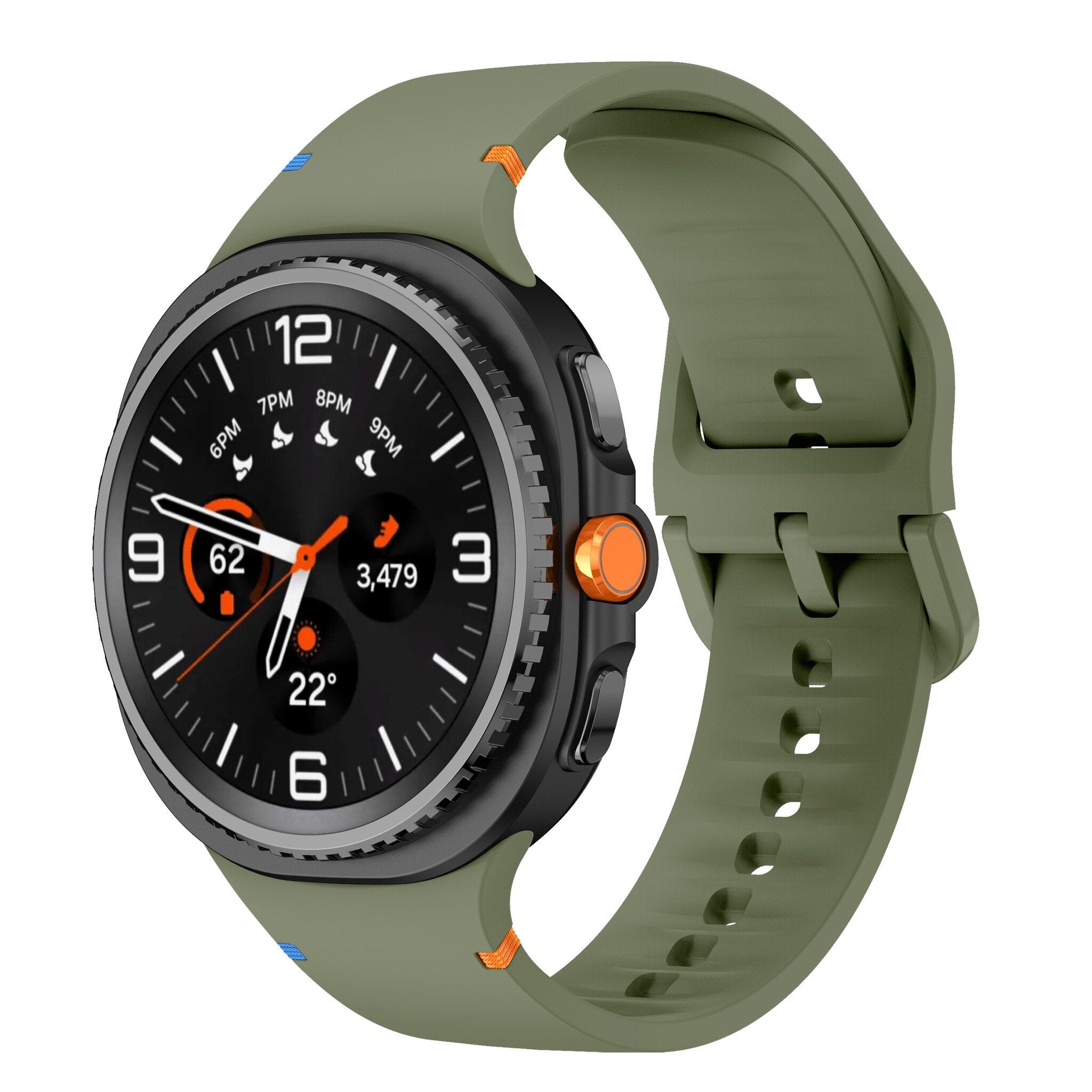 Samsung Galaxy Watch 9 - 44mm Silikonarmband (Armeegrün)