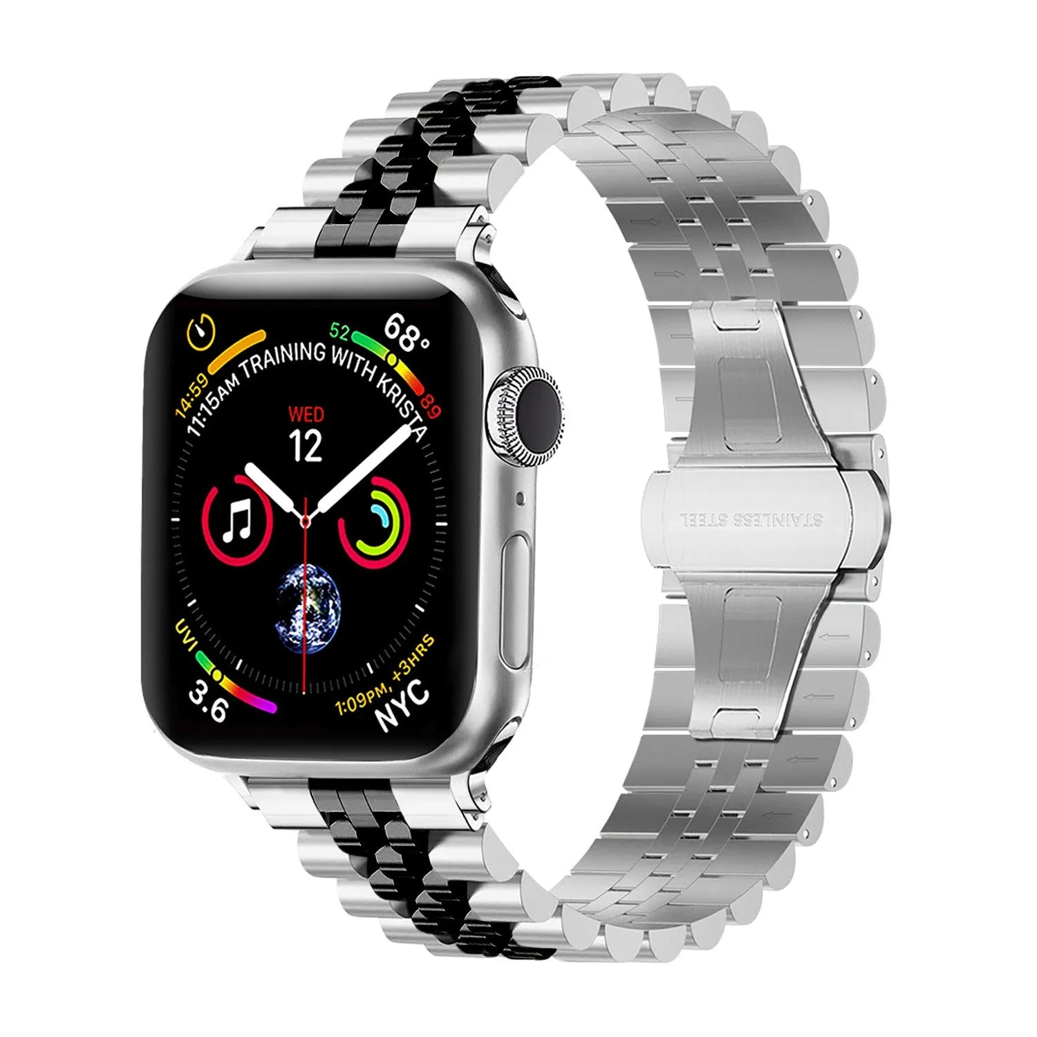 Apple Watch Jubilee Stahlband (Silber/Schwarz)