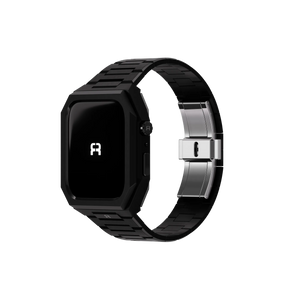 Reqior Apple Watch 45mm Hülle mit integriertem Stahlarmband 'Nautilus' (Schwarz)