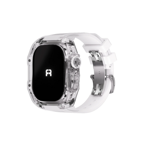 Reqior Apple Watch 45mm Polymer Hülle mit integriertem Gummi-Armband (Transparent)