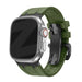Bandz Apple Watch Ultra Silikonarmband Luxus Liquid (Grün mit Schwarz)