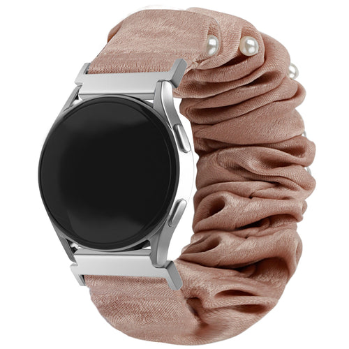 Samsung Galaxy Watch Active Scrunchie Armband (Beige mit Perlen)
