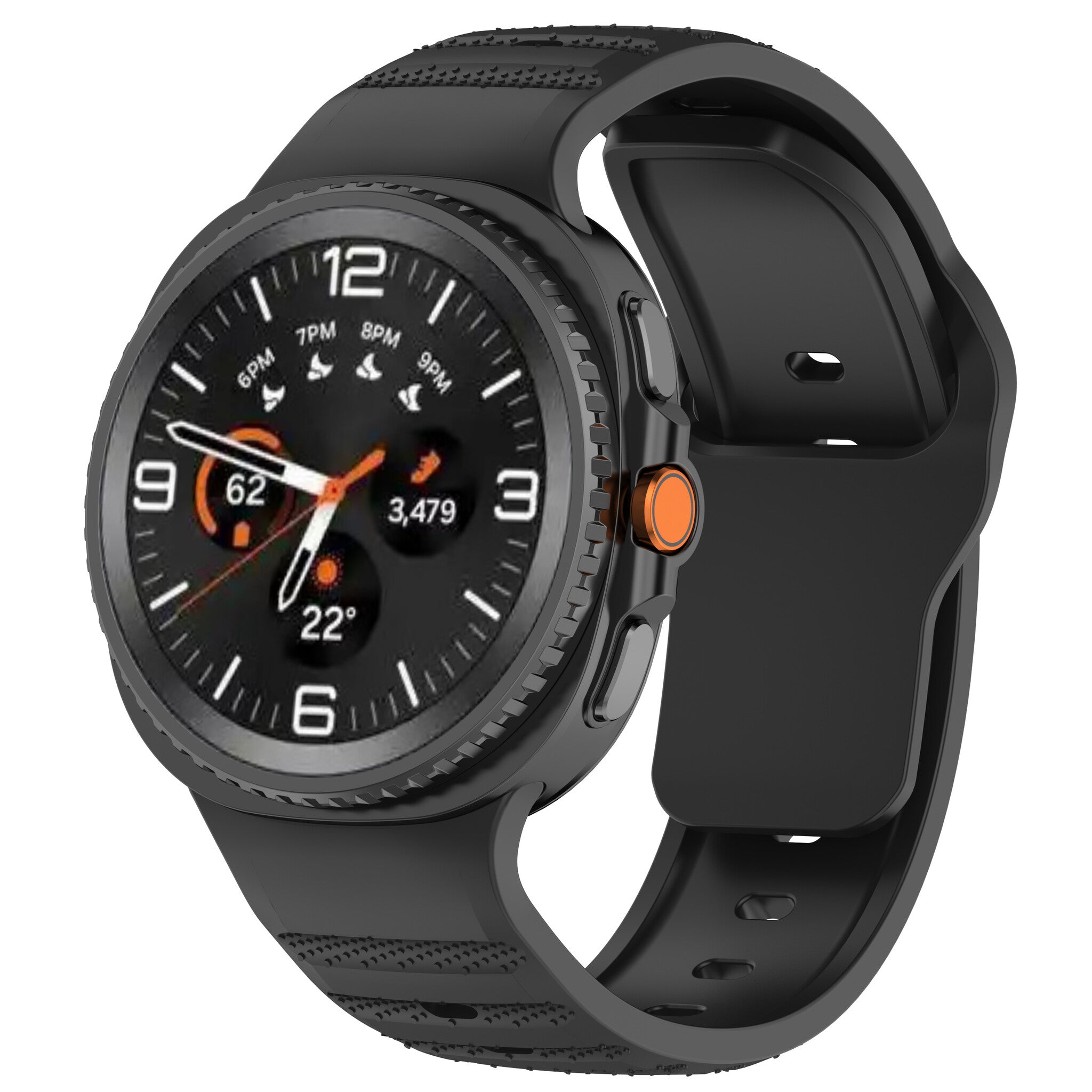 Samsung Galaxy Watch 9 - 44mm Outdoor Silikonarmband (Schwarz)