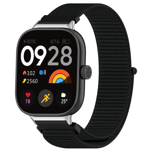 Nylon Strap, black, on a watch, 3/4 front view