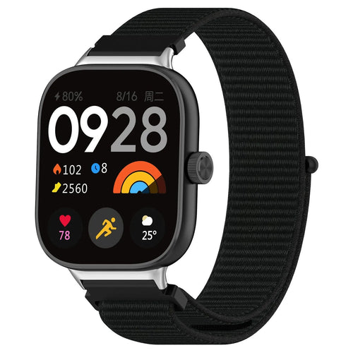 Nylon Strap, black, on a watch, 3/4 front view