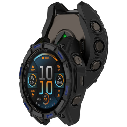 Garmin Quatix 8 - 51mm Robuste TPU-Hülle (Schwarz/Blau)