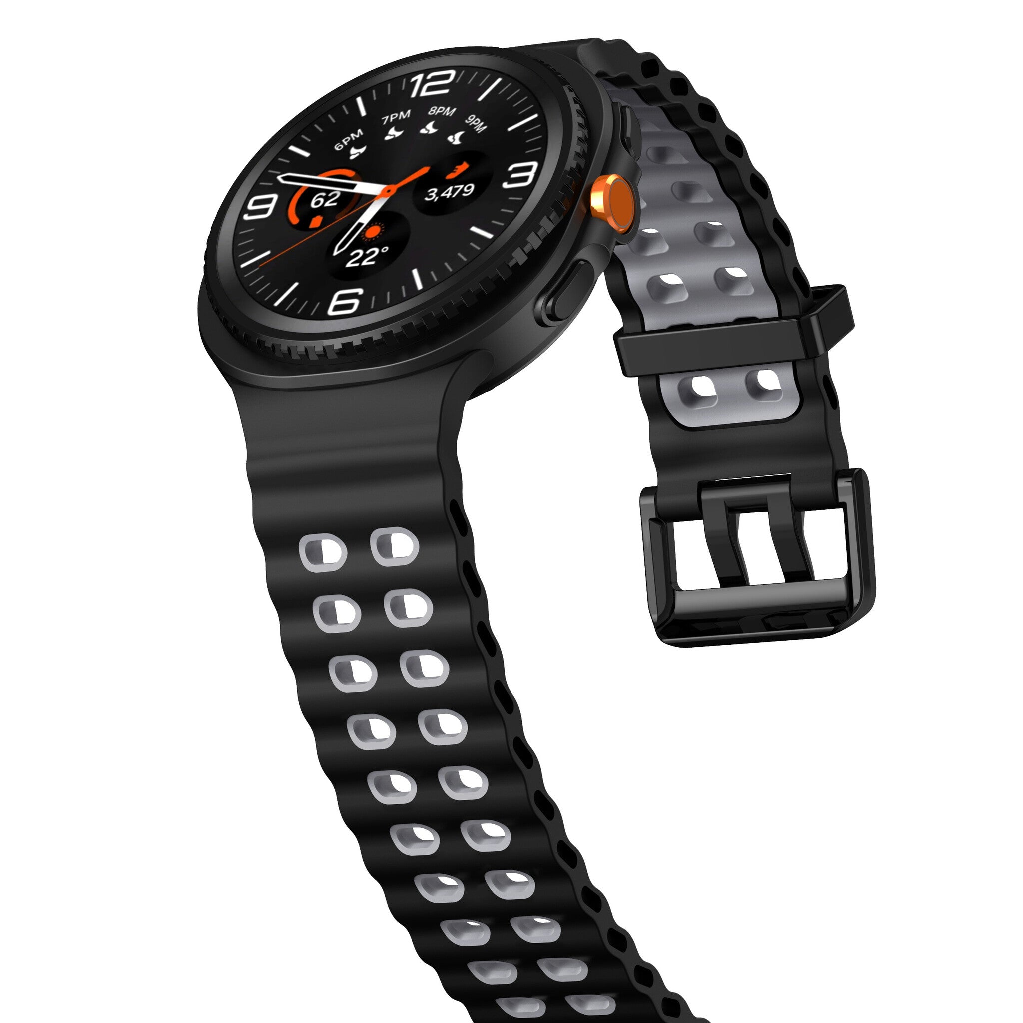 Samsung Galaxy Watch 8 Classic Ocean Armband (Schwarz/Grau)