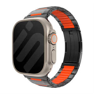 Apple Watch Ultra Stahl-Hybridarmband (Schwarz/Orange)