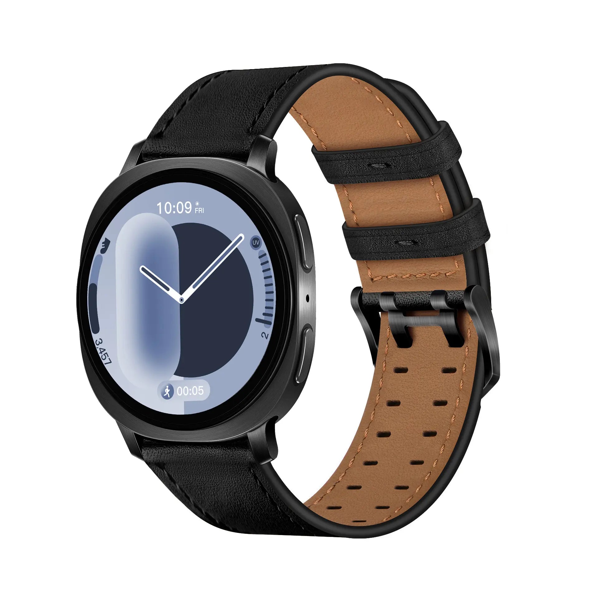 Samsung Galaxy Watch 9 - 40mm Double Pin Leather Strap (Black)