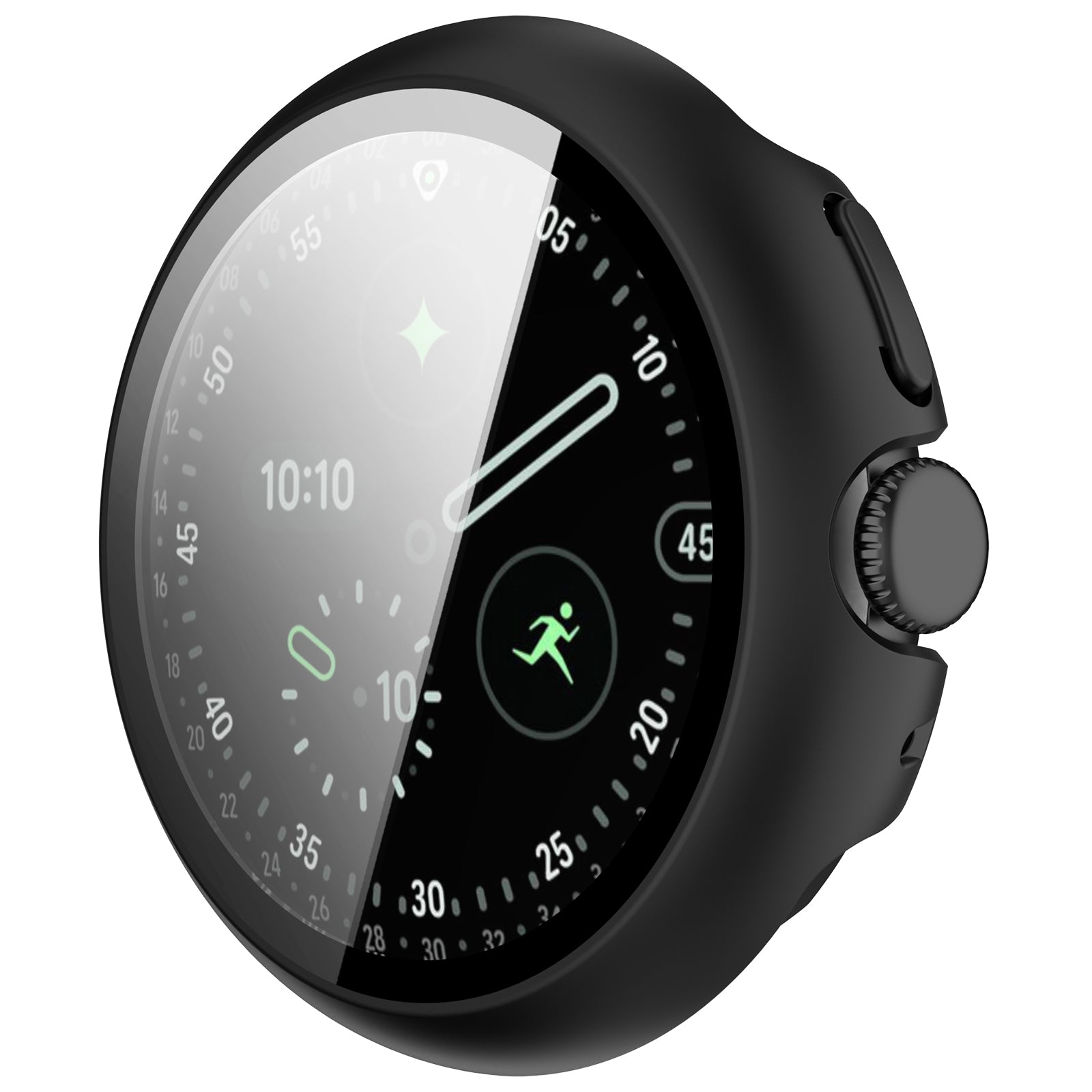 Google Pixel Watch 4 - 45mm Hard Case mit Glas (Schwarz)