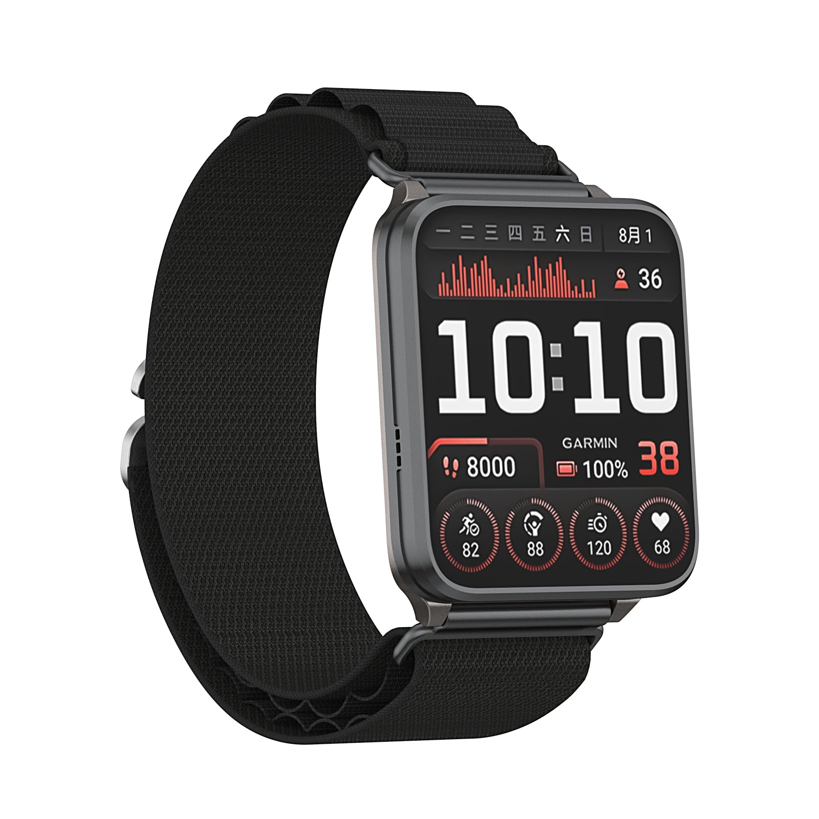 Garmin Venu X1 Alpine Nylonarmband (Schwarz)