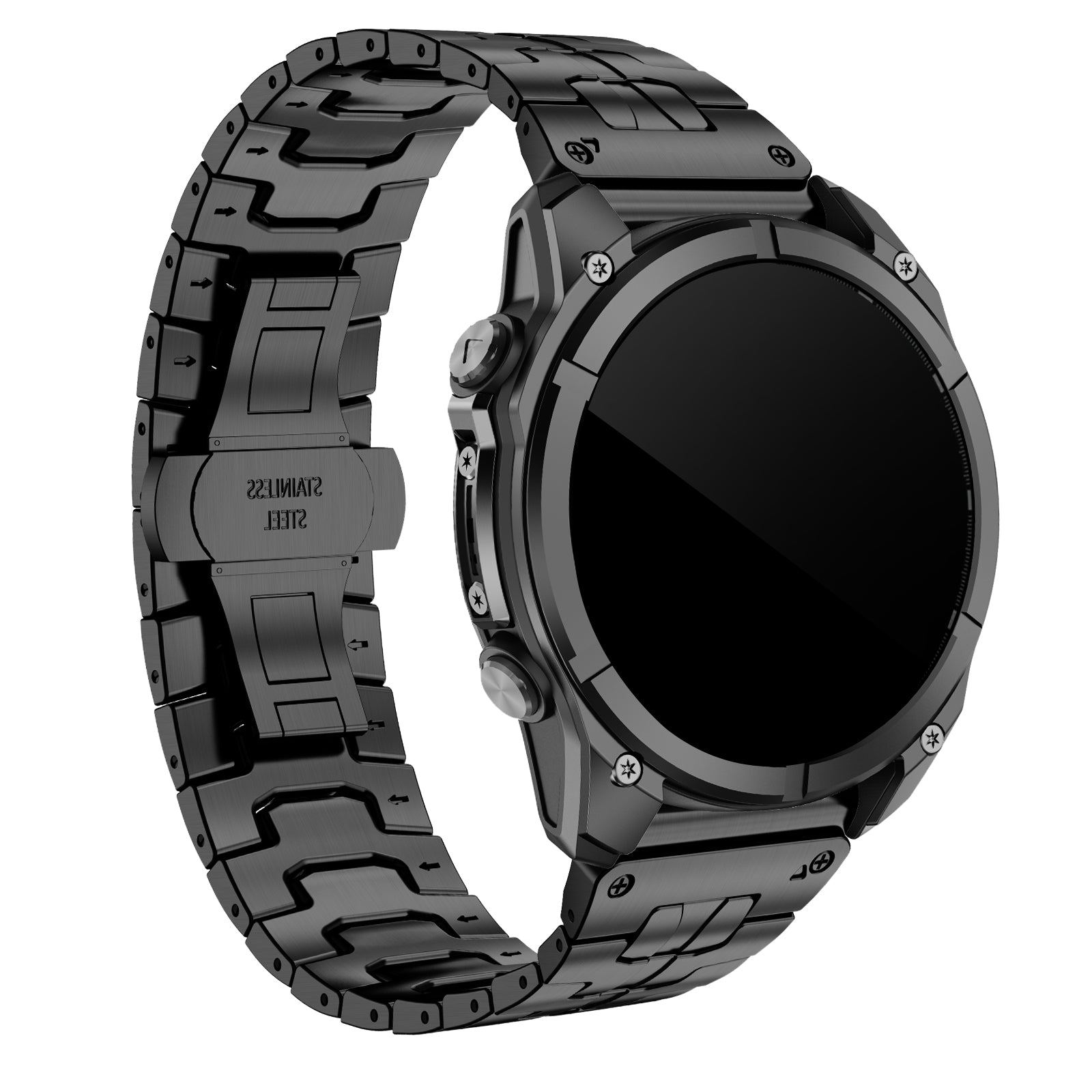 Garmin Fenix 5x / 6x Stahl 'Iron' Armband (Schwarz)