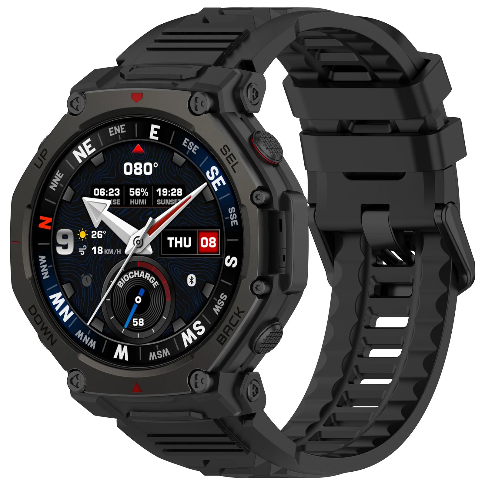 Amazfit T-Rex 3 Pro - 48mm Silikonarmband (Schwarz)