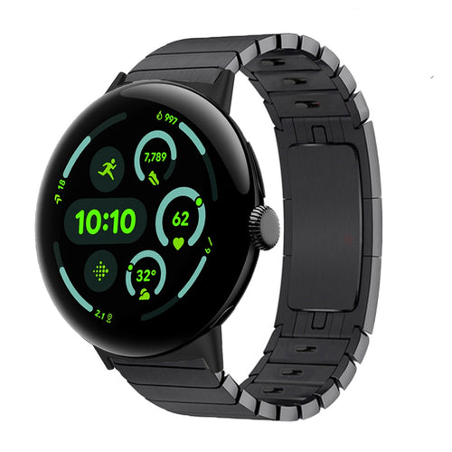 Google Pixel Watch 4 - 45mm Premium Metall Gliederarmband (Schwarz)