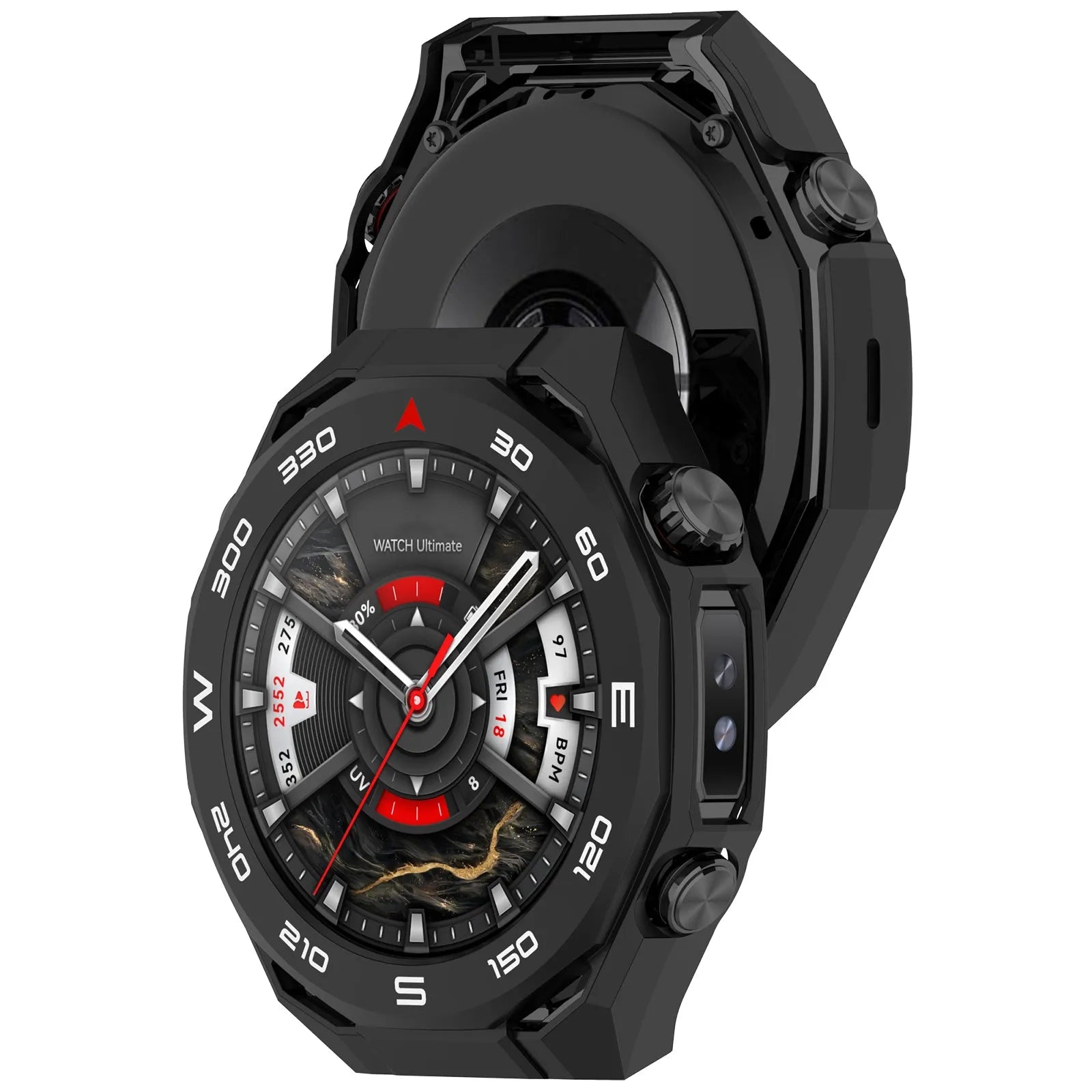 Huawei Watch Ultimate 2 PC-Hülle mit Glas (Schwarz)