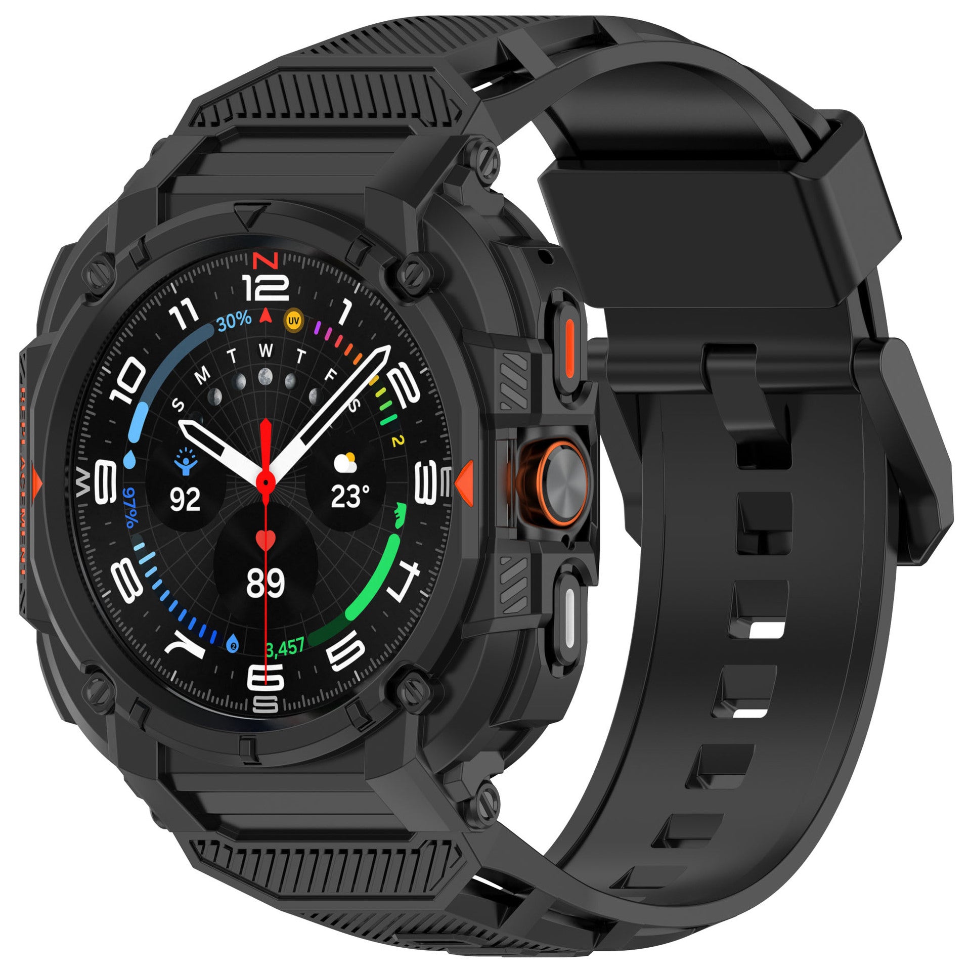 Samsung Galaxy Watch Ultra TPU-Armband mit integrierter Hülle (Schwarz)