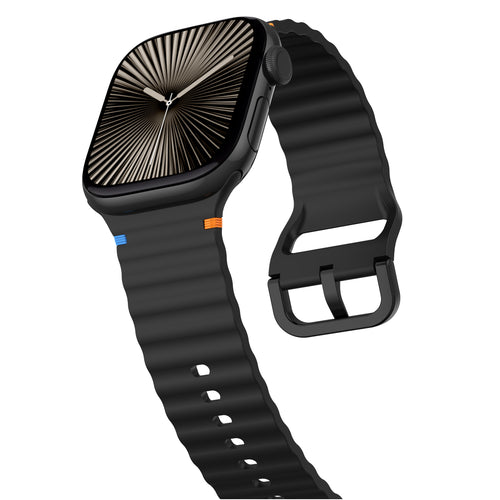 Apple Watch Ultra Wave Silikonarmband (Schwarz)