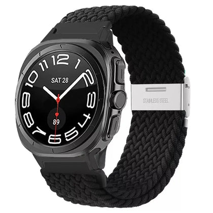 Samsung Galaxy Watch Ultra 2 Geflochtenes Nylonarmband (Schwarz)