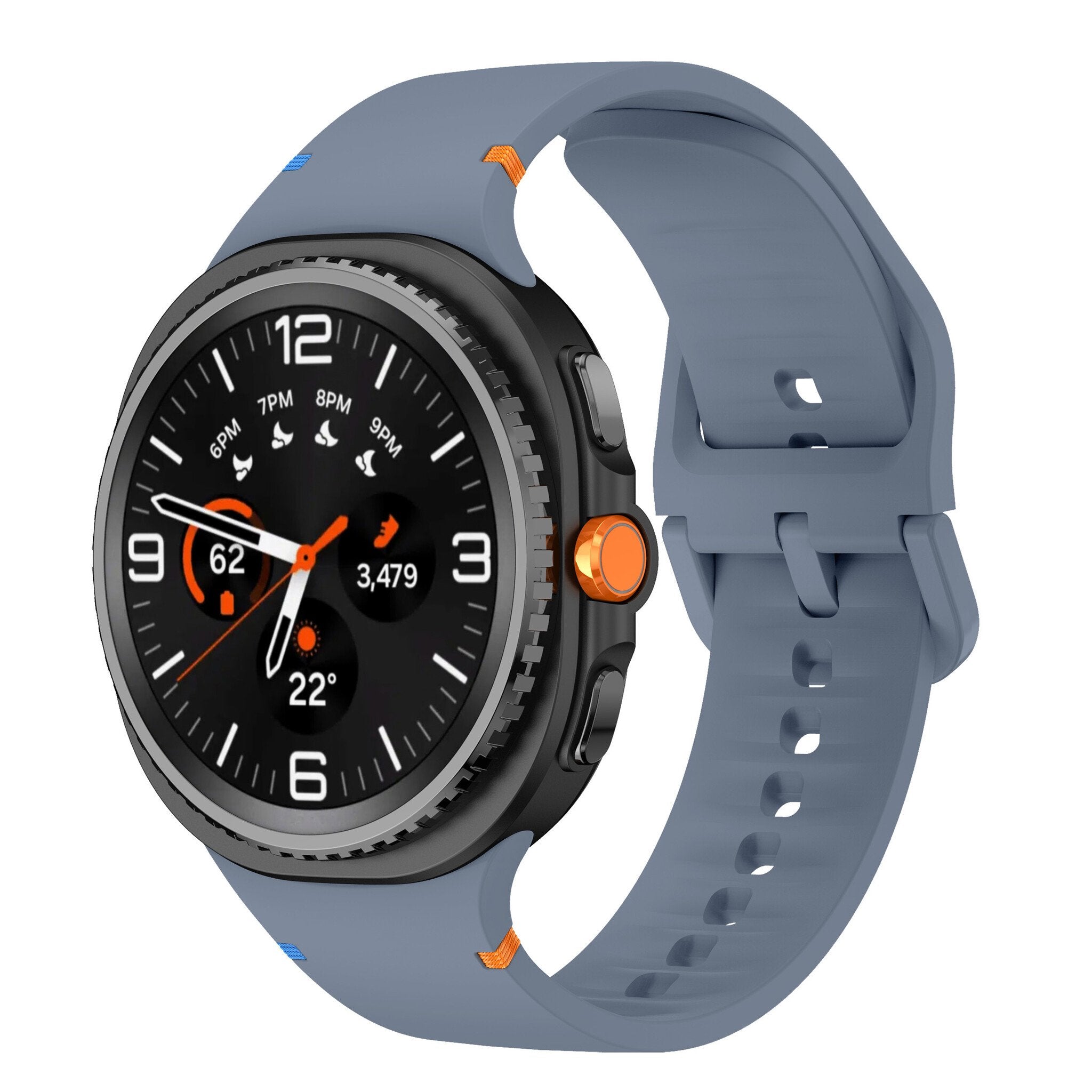 Samsung Galaxy Watch 8 - 40 mm Silikonarmband (Grau Blau)