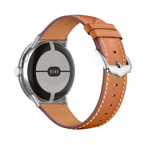Google Pixel Watch 4 - 45mm Modernes Lederarmband (Braun)