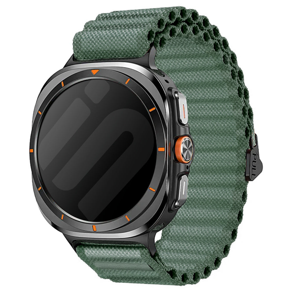 Samsung Galaxy Watch Ultra Outdoor Nylonarmband (Dunkel Grün)