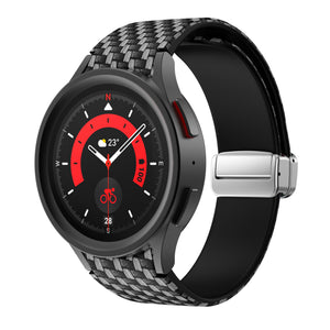 Silicone Magnetic Patterned Strap, on a watch, 3/4 front view