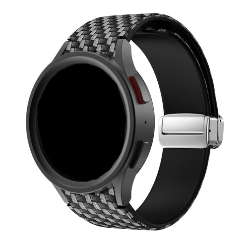 Silicone Magnetic Patterned Strap, on a watch, 3/4 front view