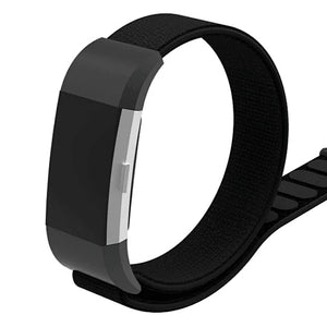 Nylon Strap, black, on a watch, 3/4 front view