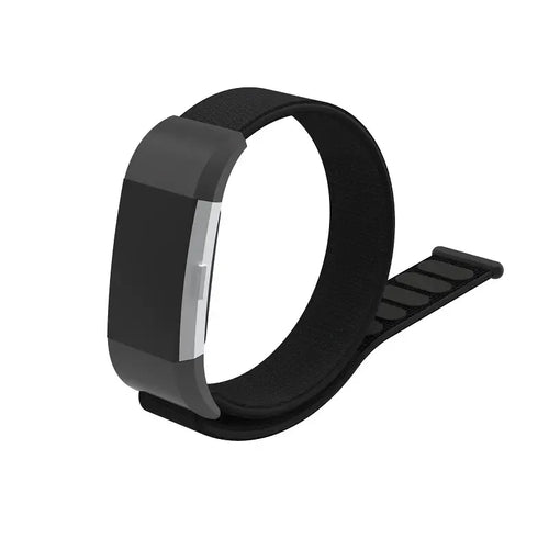 Nylon Strap, black, on a watch, 3/4 front view
