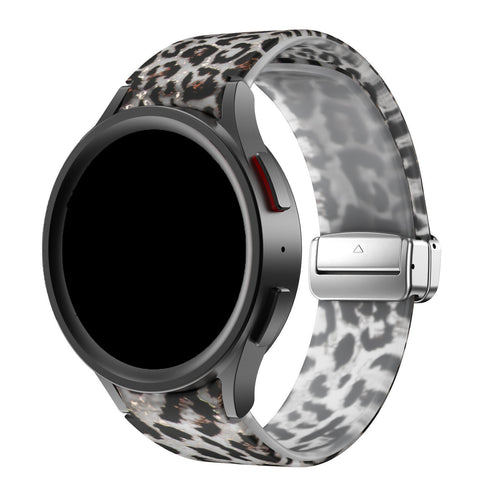 Silicone Magnetic Patterned Strap, on a watch, 3/4 front view