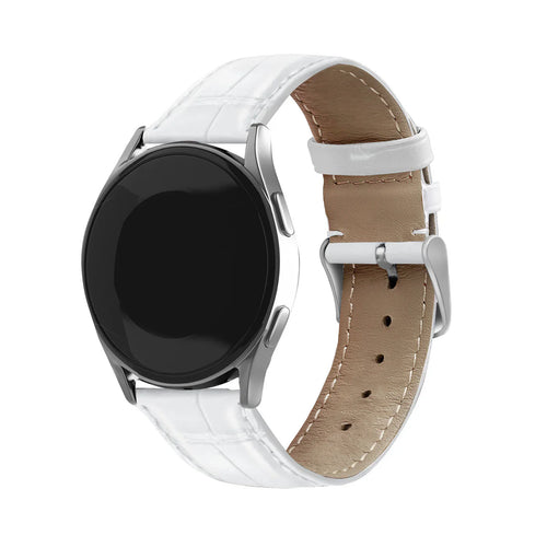 Amazfit Active 2 Gebürstetes Lederarmband Krokodil (Weiß)