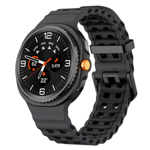 Samsung Galaxy Watch 8 - 44mm Ocean Armband (Dunkel Grau/Schwarz)