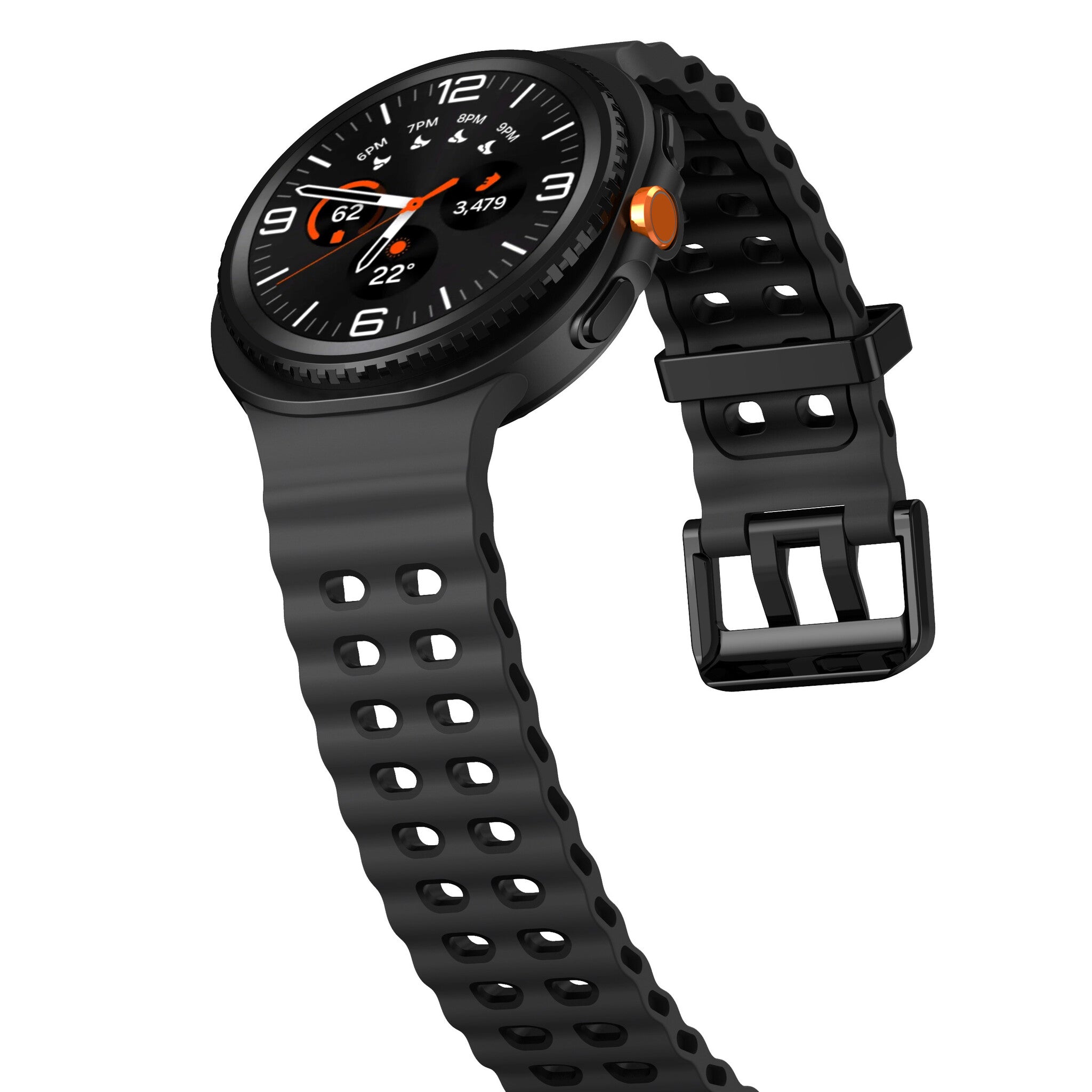 Samsung Galaxy Watch 9 - 44mm Ocean Armband (Dunkelgrau/Schwarz)