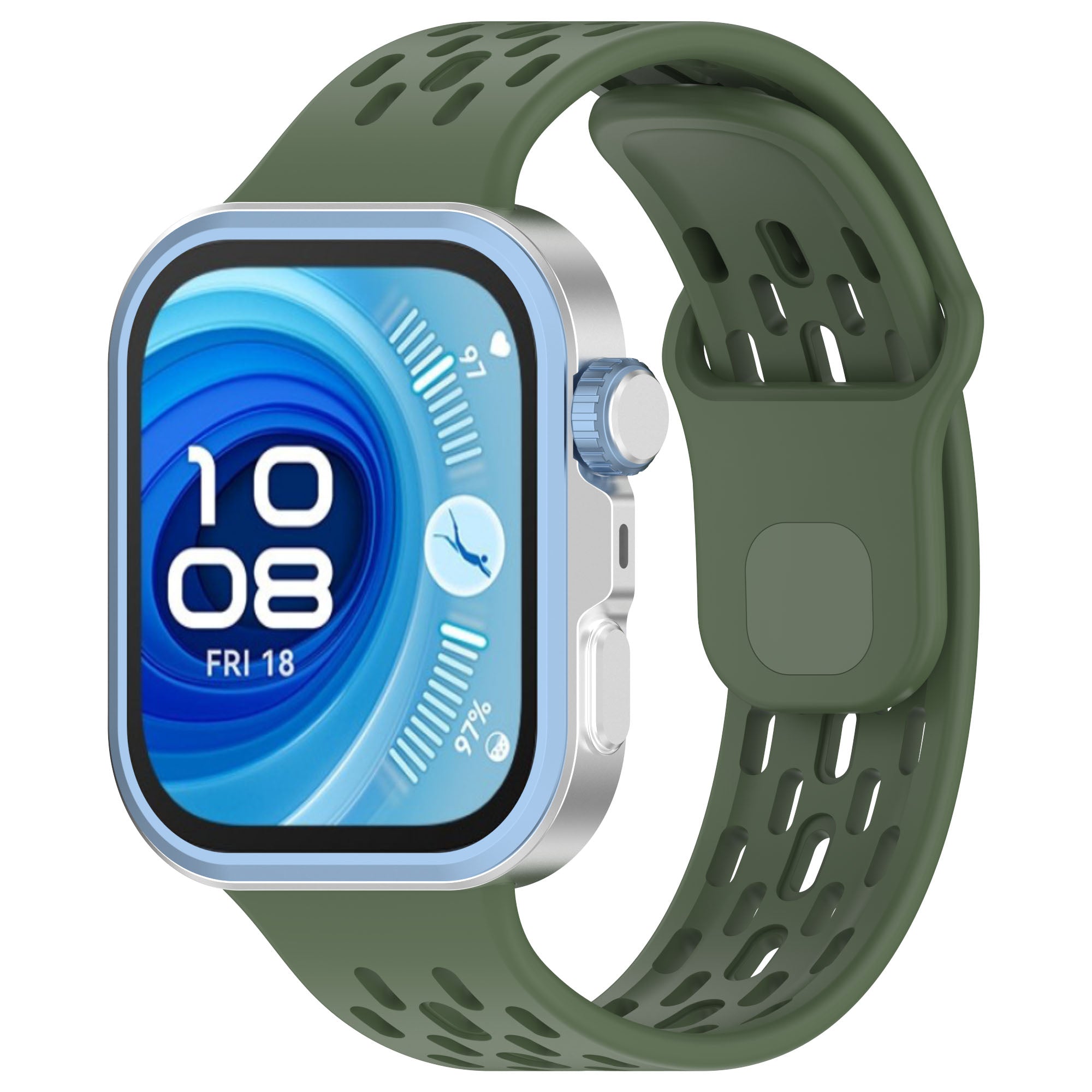 Huawei Watch Fit 3 Silicone Air Strap (Dark Green)