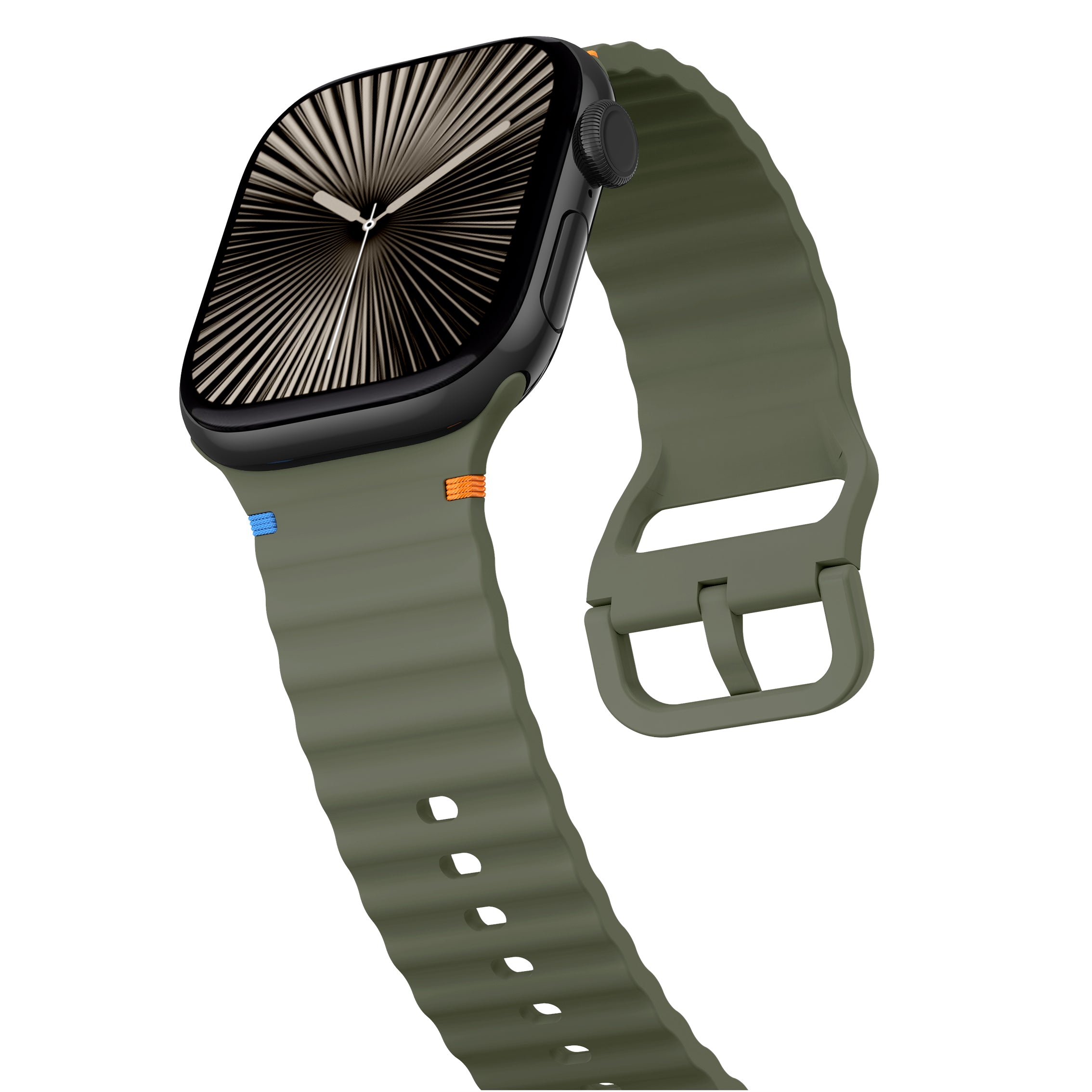 Apple Watch Ultra Wave Silikonarmband (Dunkelgrün)