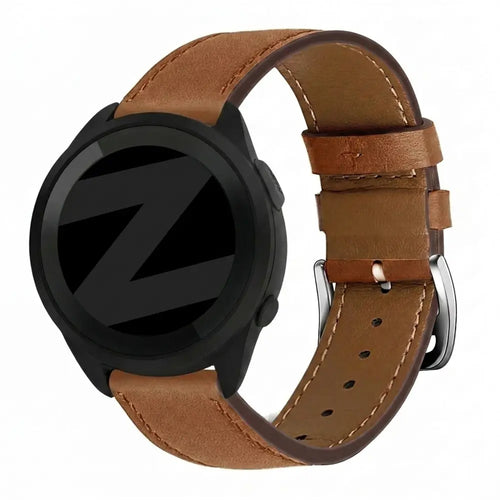 Bandz Garmin Forerunner 165 Leather Strap 'Deluxe' (Brown)