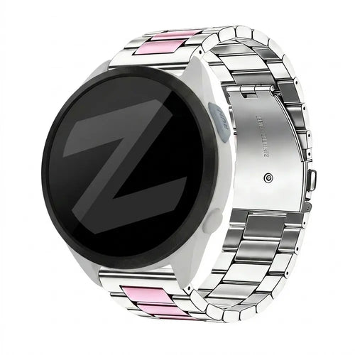 Bandz Garmin Forerunner 165 Steel Strap 'Classic' (Silver/Pink)