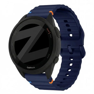 Bandz Garmin Forerunner 165 Silicone Strap 'Wave' (Dark Blue)