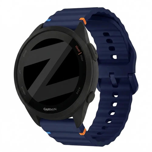 Bandz Garmin Forerunner 165 Silicone Strap 'Wave' (Dark Blue)